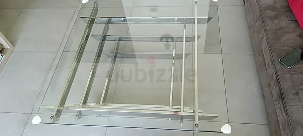 Glass Nesting Coffee Tables with Metal Base