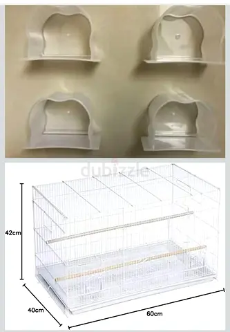 Bird Cage 60x40x42cm, wi 2 Plastic Nesting Boxes , swing, resting room, and accessories.