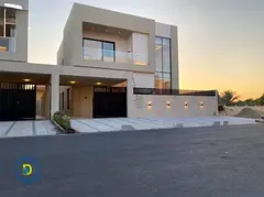 For sale in Al Zahiyah area, a luxurious 4-bedroom villa , super deluxe finishing, bank financing, f