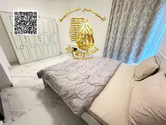 Furnished one-bedroom apartment for rent in Al Rashidiya 3, opposite the park.