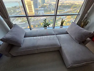 Light Grey Fabric L-Shaped Sofa with Chaise — Modern and Comfortable