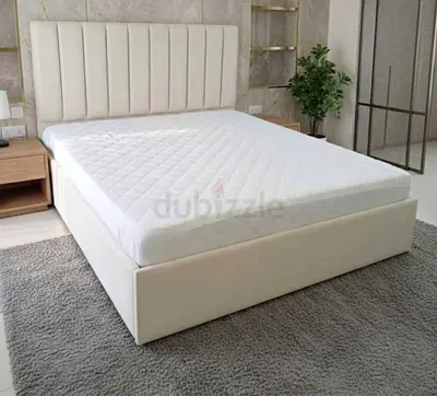Brend New fabric wooden Queen size 160x200 Bed with Madical Matress Available