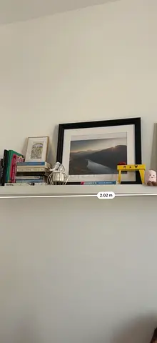 White floating shelf