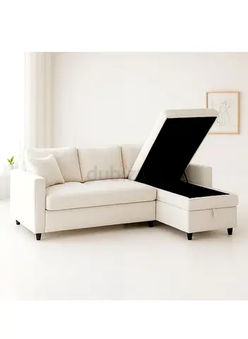 Hunter 3-Seater L-Shaped Sofa Cum Bed with Storage | Convertible Fabric Corner Couch for Living Room