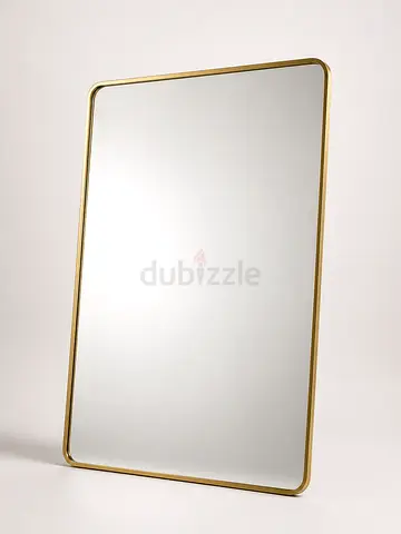 Full-Length Gold Framed Rectangular Mirror - Minimalist Design