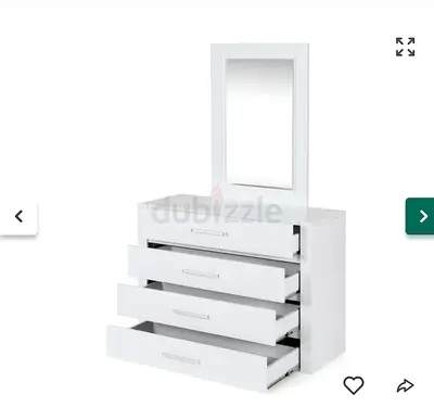 White 4-Drawer Dresser with Mirror — Modern Chest of Drawers