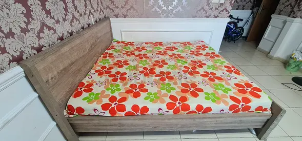 Extra large king size  bed frame with mattress — good condition