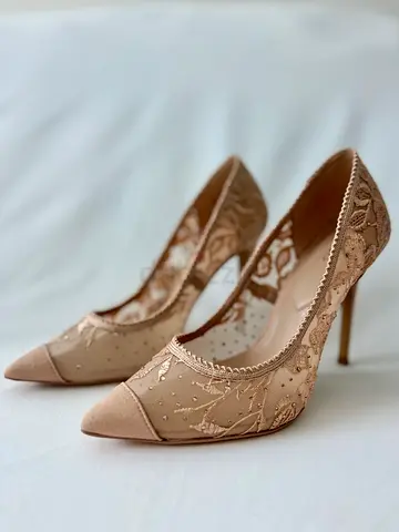 Aldo - Beige Lace Pointed Toe Stiletto Heels - Size 39