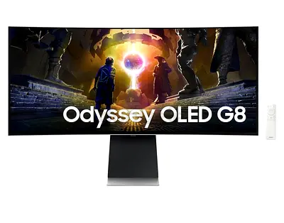 Samsung 34 Inch Gaming Monitor G8 Odyssey OLED Ultra Wide QHD (3440 x 1440) Resolution with Smart Fu