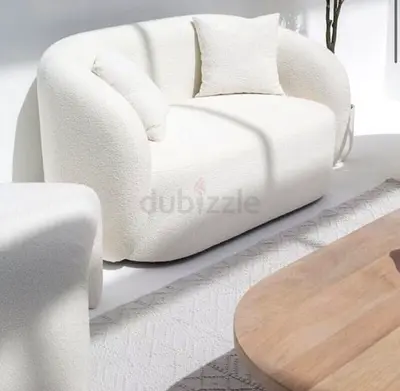 Off-White Bouclé 2 Seater Sofa - HomeKode Amanti Collection