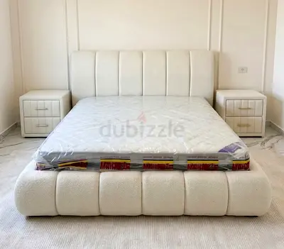 Brend New High Quality Fabric Luxury King size 180x200 Bed with spring mattress available