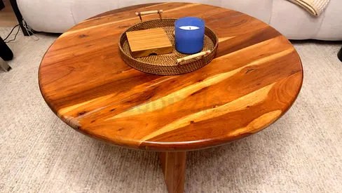 Solid Wood Round Coffee Table - Excellent Condition