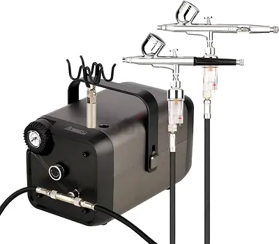 Anesty AHPBox 2 Color Airbrush Compressor, Professional Airbrush