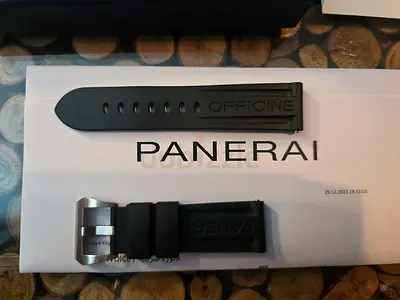 Genuine Panerai Black Rubber Watch Strap with Buckle