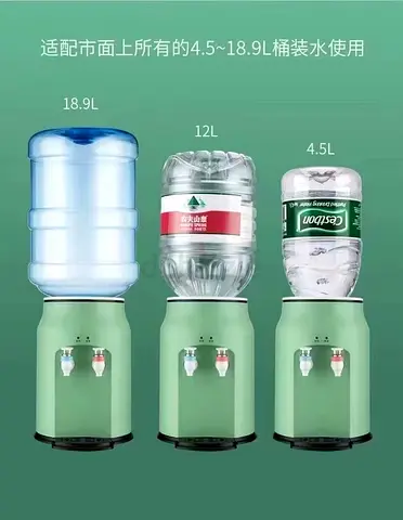 Compact Countertop Water Dispenser - Fits 4.5L to 18.9L Bottles (Green)