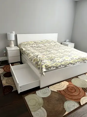 Ikea bed and mattress/ king size- Good Condition