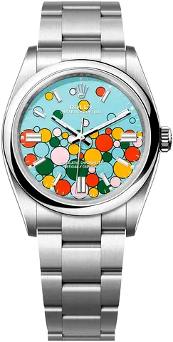 Rolex Oyster Perpetual with Colorful Bubble Dial - Stainless Steel