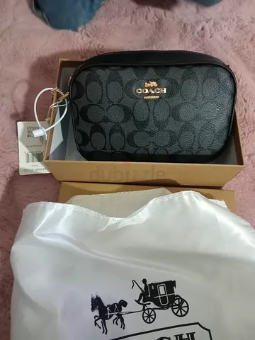 Coach Signature Small Crossbody/Camera Bag - Black/Charcoal (Like New)