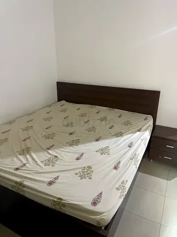 King size Wooden Double Bed Frame with Mattress (Good Condition)