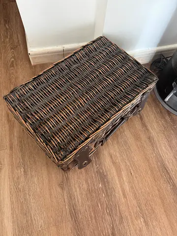 Urgent move out Wicker Storage Trunk/Chest - Rustic Rattan Basket with Lid