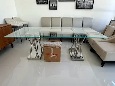 Glass dining table