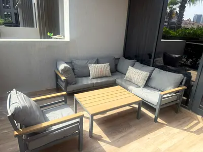 Corner outdoor L sofa  table