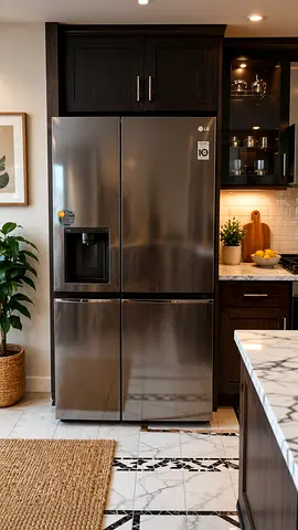 Free delivery Stainless Steel side by side Refrigerator with Water Dispenser Ice maker like new