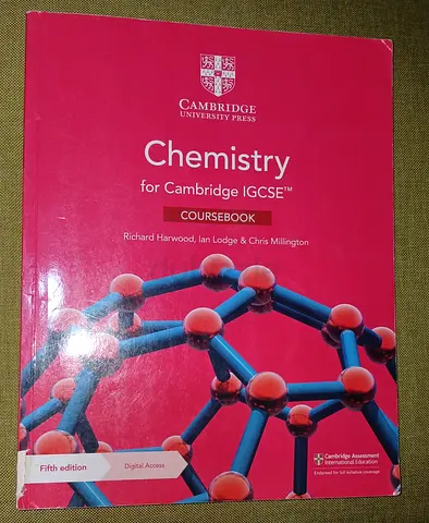 Cambridge IGCSE Chemistry Coursebook in excellent condition.