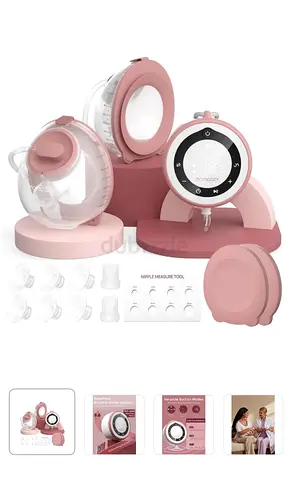 Electric Double Breast Pump Kit (Pink) - With Accessories and box