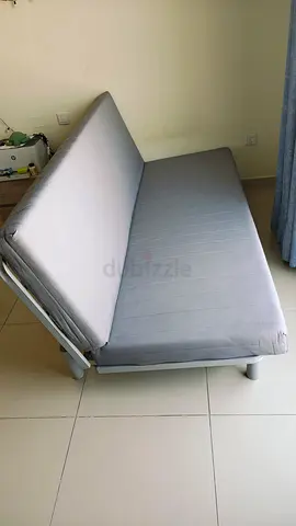Grey convertible sofa bed / futon - good condition