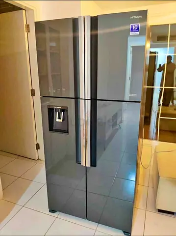 Free delivery Hitachi 4-Door Refrigerator with Water Dispenser - Gray