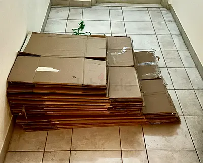 Stack of Used Cardboard Boxes (Flattened) — Bulk 15 pics