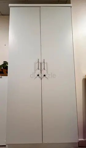 White 2-Door Wardrobe – Good Condition