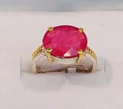 Ruby ring silver and gold