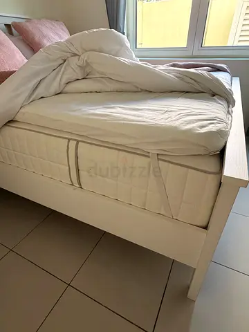 IKEA Malm 5 foot White Wooden Bed Frame (Good Condition)