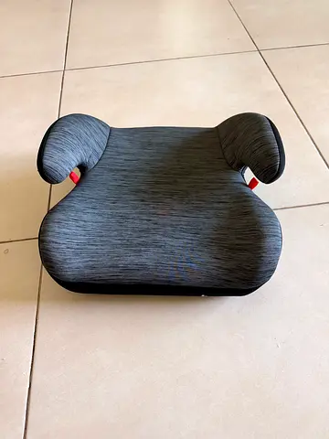 Backless Booster Car Seat - Grey Fabric, Good Condition