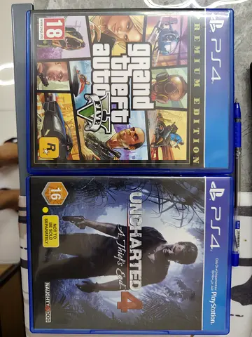 GTA V (Premium)  Uncharted 4 for PS4 - Good Condition