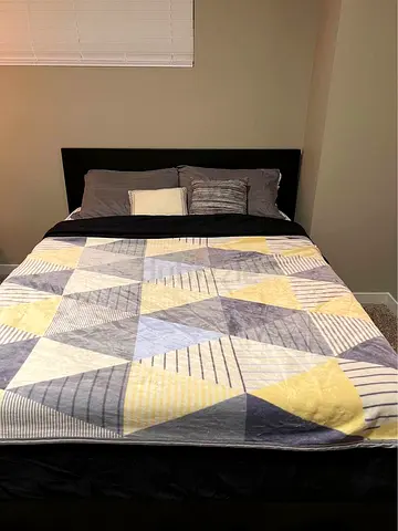 IKEA Malm Queen size bed frame with mattress.