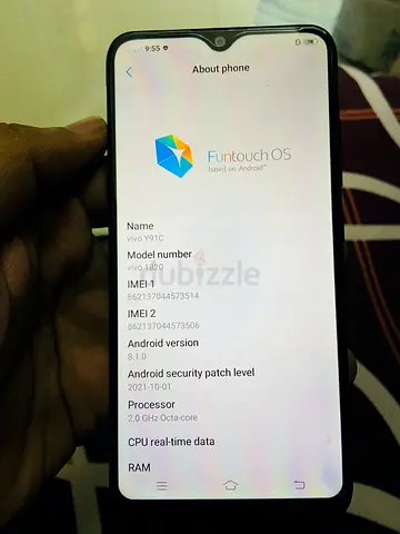 Vivo Y91C (Model V1820) - Good Working Condition, Funtouch OS, 8.1 Android