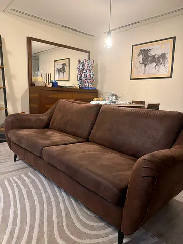 Nubuck brown sofa