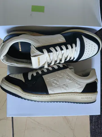 Sandro Men’s WhiteBlack Sneakers Size 42 – Clean  Stylish