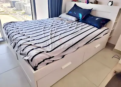 IKEA Brimness Queen size bed frame with mattress