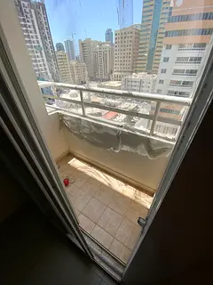 Studio for rent in Al Qasimia Sharjah spacious layout excellent finishing balcony practical kitchen