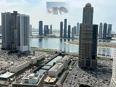 Gym &amp; pool, free parking, Al Qasba view balcony, master, store
