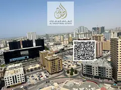 Studio in Al Nuaimiya Tower C next to Al Hikma School, American kitchen and balcony, large area, ren