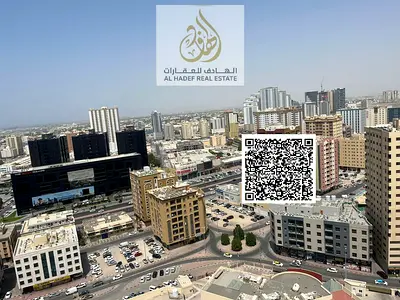 Studio in Al Nuaimiya Tower C next to Al Hikma School, American kitchen and balcony, large area, rent 25,000 in 4 or 6 installments, security deposit