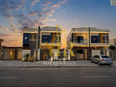 Two-story villa with a rooftop terrace and an external annex in Al Rawda. Price includes electricity, water, and central air conditioning. Negotiable.