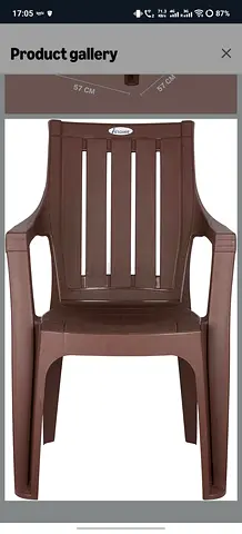 Brown Plastic Armchair (Stackable) - Used
