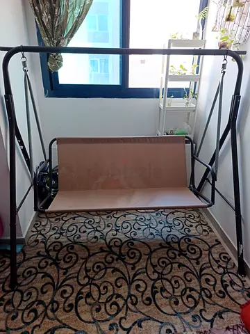 2-3 Seater Patio Swing Bench - Brown (seat fabric treat but stitched now)