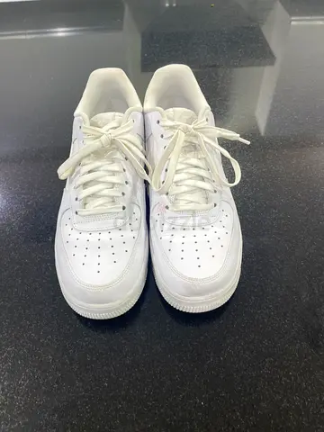 White Nike Air Force 1 - Classic Leather Sneakers, Size 44 (EU) / 10 (US) / 9 (UK)